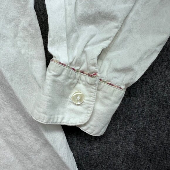 JacJac Vintage Womens Embroidered Cottage Button Up Shirt Size L? White Cotton - Picture 9 of 15